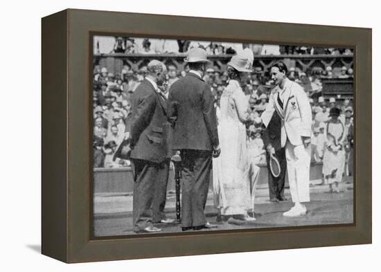 Jean Borotra Receives His Medal from Queen Mary on Centre Court, 1926-null-Framed Premier Image Canvas