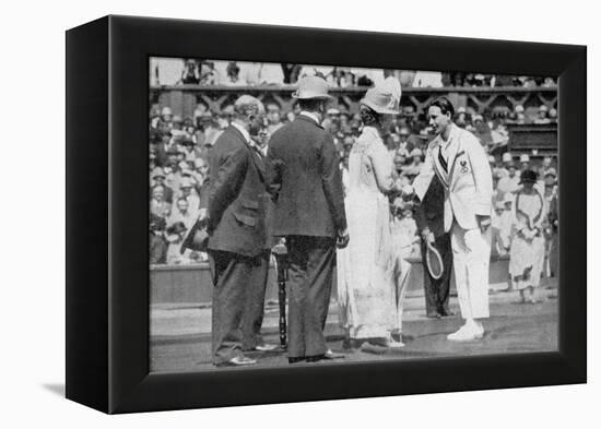 Jean Borotra Receives His Medal from Queen Mary on Centre Court, 1926-null-Framed Premier Image Canvas