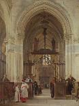 Interior of the Church of St. Prix, Valle De Montmorency, 1828 (Oil on Canvas)-Jean Bruno Gassies-Giclee Print