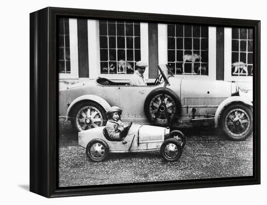 Jean Bugatti and Roland Bugatti Sons of Ettore Bugatti in Cars Made by their Father, C. 1928-null-Framed Stretched Canvas