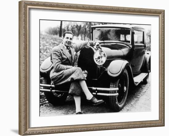 Jean Bugatti Pictured with a Bugatti Car, 1930S-null-Framed Photographic Print