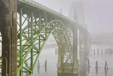 USA Oregon, Cannon Beach. Fog Rises over Coastline at Low Tide-Jean Carter-Framed Photographic Print