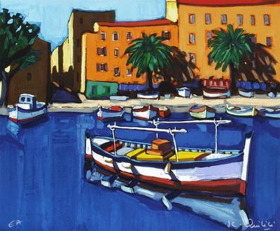 'En Méditerranée : Barques à Ajaccio' Premium Edition - Jean Claude Quilici  | Art.com