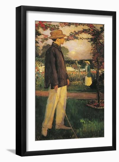 Jean Cocteau in the Garden of Offranville, 1913-Jacques-emile Blanche-Framed Giclee Print