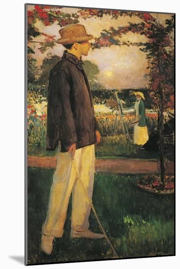 Jean Cocteau in the Garden of Offranville, 1913-Jacques-emile Blanche-Mounted Giclee Print