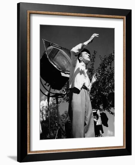 Jean Cocteau on the set of 'La Belle et La Bete', 1946 (b/w photo)-French Photographer-Framed Photo