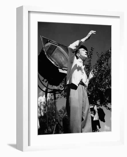 Jean Cocteau on the set of 'La Belle et La Bete', 1946 (b/w photo)-French Photographer-Framed Photo