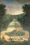 The Groves of the Versailles. View of the Fountain of Enceladus with the Feast of Lycaon (Oil on Ca-Jean the Younger Cotelle-Giclee Print