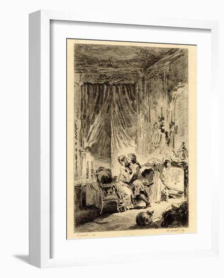 Jean De La Fontaine (1621 - 1695). “” Tales. L'oraison De Saint Julien”, Illustration by Fragonard-Jean-Honore Fragonard-Framed Giclee Print