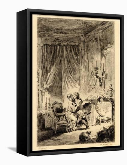 Jean De La Fontaine (1621 - 1695). “” Tales. L'oraison De Saint Julien”, Illustration by Fragonard-Jean-Honore Fragonard-Framed Premier Image Canvas