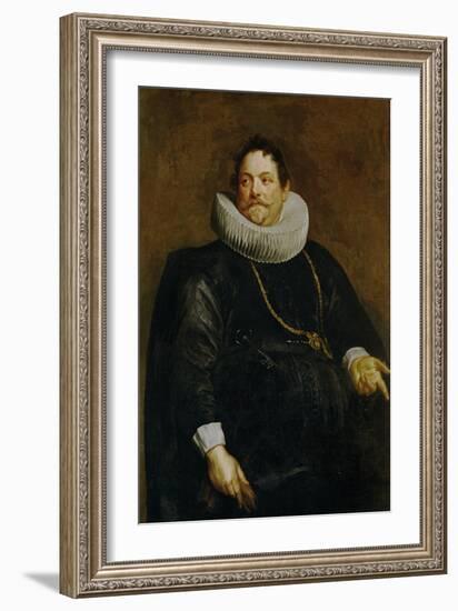 Jean De Montfort (Died 1649), Counsellor, Mint-Master in Brussels 1596-1649-Sir Anthony Van Dyck-Framed Giclee Print