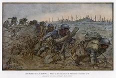 Dawn Breaks at the Maisonette as French Troops Struggle Through the Knee-Deep Mud-Jean Droit-Framed Art Print