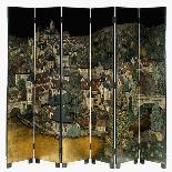 A Jean Dunand Six-Fold Lacquer Screen, Depicting a View of the Village Uzerches-Jean Dunand-Giclee Print
