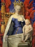 Virgin and Child Surrounded by Angels. Right wing of Melun diptych. Ca 1450-Jean Fouquet-Giclee Print