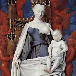 Virgin and Child Surrounded by Angels. Right Wing of Melun Diptych, C. 1450-Jean Fouquet-Framed Giclee Print