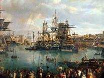 The Port of Brest with a View of Shipping, 1794 (Detail)-Jean-Francois Hue-Giclee Print