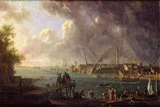 The Port of Brest with a View of Shipping, 1794 (Detail)-Jean-Francois Hue-Giclee Print