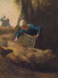 The Knitting Shepherdess, 1856-57-Jean-Francois Millet-Giclee Print
