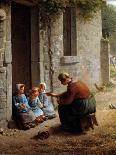 La Becquee or Peasant Feeding Her Children. Painting by Jean Francois Millet (1814-1875), 19Th Cent-Jean-Francois Millet-Giclee Print