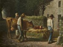 The Knitting Shepherdess, 1856-57-Jean-Francois Millet-Framed Giclee Print