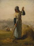 The Knitting Shepherdess, 1856-57-Jean-Francois Millet-Framed Giclee Print