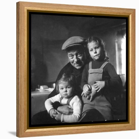 Jean Gabin and His Children-DR-Framed Premier Image Canvas