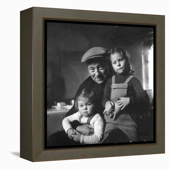 Jean Gabin and His Children-DR-Framed Premier Image Canvas