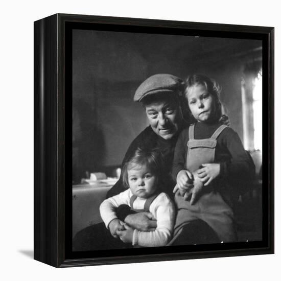 Jean Gabin and His Children-DR-Framed Premier Image Canvas