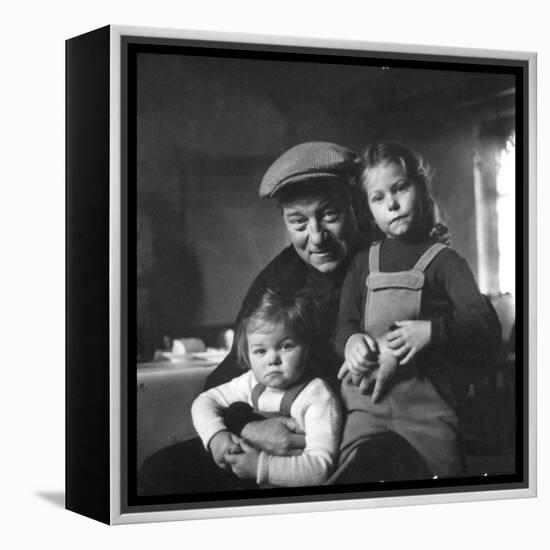 Jean Gabin and His Children-DR-Framed Premier Image Canvas