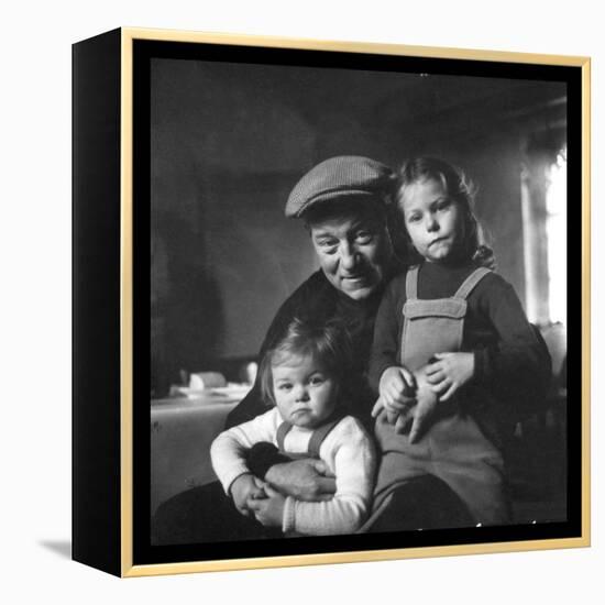 Jean Gabin and His Children-DR-Framed Premier Image Canvas