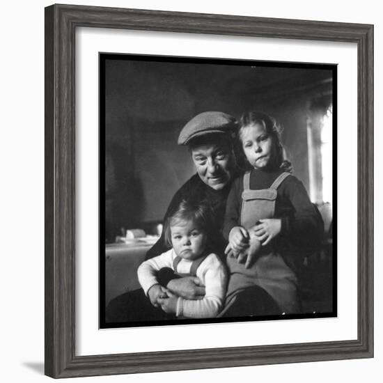 Jean Gabin and His Children-DR-Framed Photographic Print