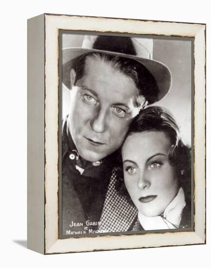 Jean Gabin and Michele Morgan in the Film Quai Des Brumes 1938-null-Framed Premier Image Canvas