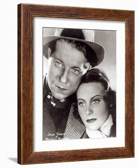 Jean Gabin and Michele Morgan in the Film Quai Des Brumes 1938-null-Framed Photographic Print