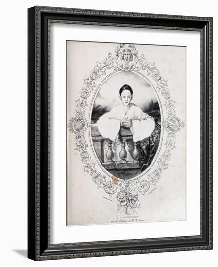 Jean-Gaspard Deburau as Pierrot, 1845-Auguste Bouquet-Framed Giclee Print