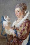 Portrait of a Woman with a Dog-Jean-Honoré Fragonard-Art Print