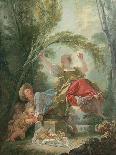 The Surprised Lover, 1755 (Brown Pencil over Chalk Preliminary Drawing)-Jean-Honore Fragonard-Giclee Print