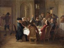 Voltaire Conversing with the Peasants in Ferney-Jean Huber-Framed Giclee Print