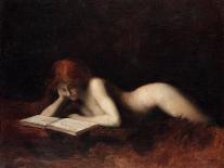 Reclining Nude Woman Reading a Book-Jean-Jacques Henner-Giclee Print