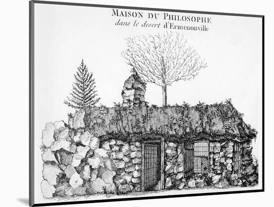 Jean-Jacques Rousseau's Hermitage in Ermenonville (Engraving) (See also 168374)-French-Mounted Giclee Print