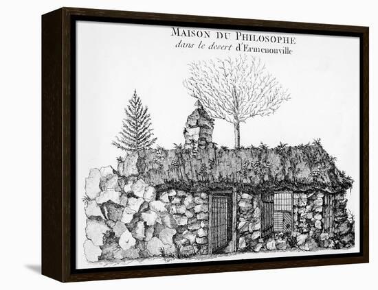 Jean-Jacques Rousseau's Hermitage in Ermenonville (Engraving) (See also 168374)-French-Framed Premier Image Canvas