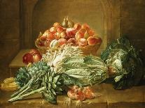 Still Life of Artichokes, Cabbages and Peaches-Jean Jacques Spoede-Framed Giclee Print