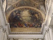 Chapelle Royale, vue intérieure: Cul de four au-dessus da la tribune : La descente du Saint Esprit-Jean Jouvenet-Framed Premier Image Canvas