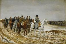 Voyageur dans le vent dit aussi Napoléon pendant la campagne de Russie ou Maréchal Ney ou Officier-Jean-Louis-Ernest Meissonier-Framed Giclee Print
