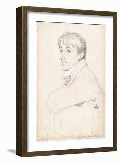 Jean-Louis Provost, Seated and Resting His Left Arm on the Back of a Chair, 1813-Jean-Auguste-Dominique Ingres-Framed Giclee Print