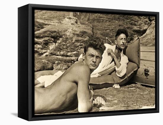 Jean Marais and Jean Cocteau on the Beach in Pramousquier, France, 1938-null-Framed Premier Image Canvas