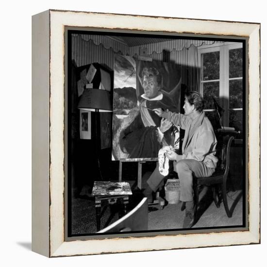 Jean Marais Painting His Selfportrait-Marcel Begoin-Framed Premier Image Canvas