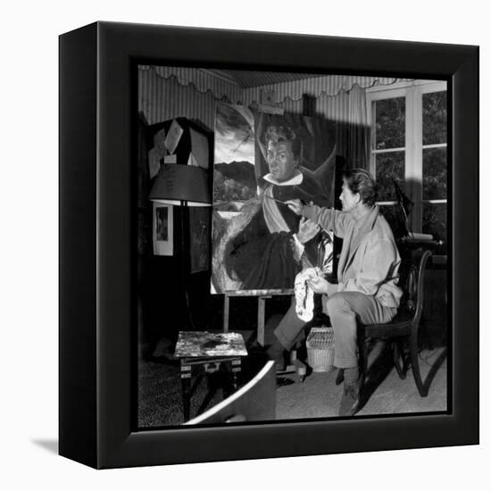 Jean Marais Painting His Selfportrait-Marcel Begoin-Framed Premier Image Canvas