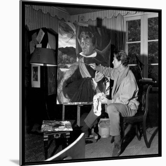 Jean Marais Painting His Selfportrait-Marcel Begoin-Mounted Photographic Print