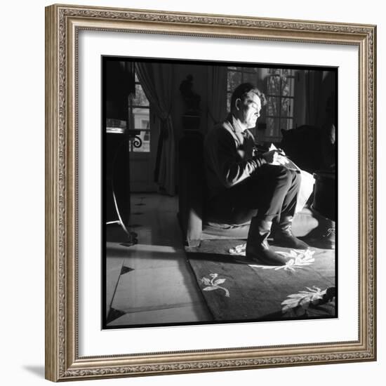 Jean Marais Reading the Newspaper-null-Framed Photographic Print