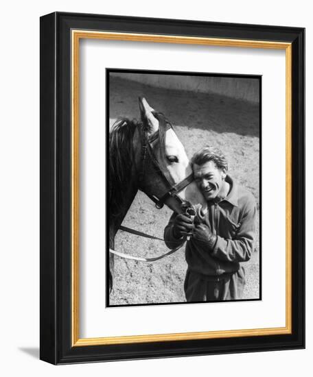 Jean Marais with a Horse-Marcel Begoin-Framed Photographic Print